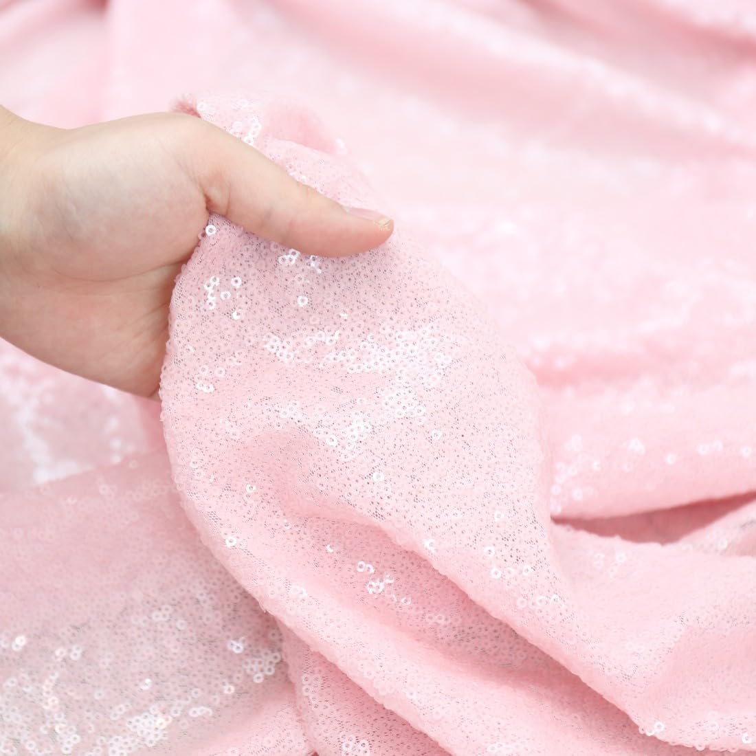 Poise3EHome Pink Sequin Backdrop,8FT x 10FT Sequin Photography Backdrop Curtain for Party Decoration