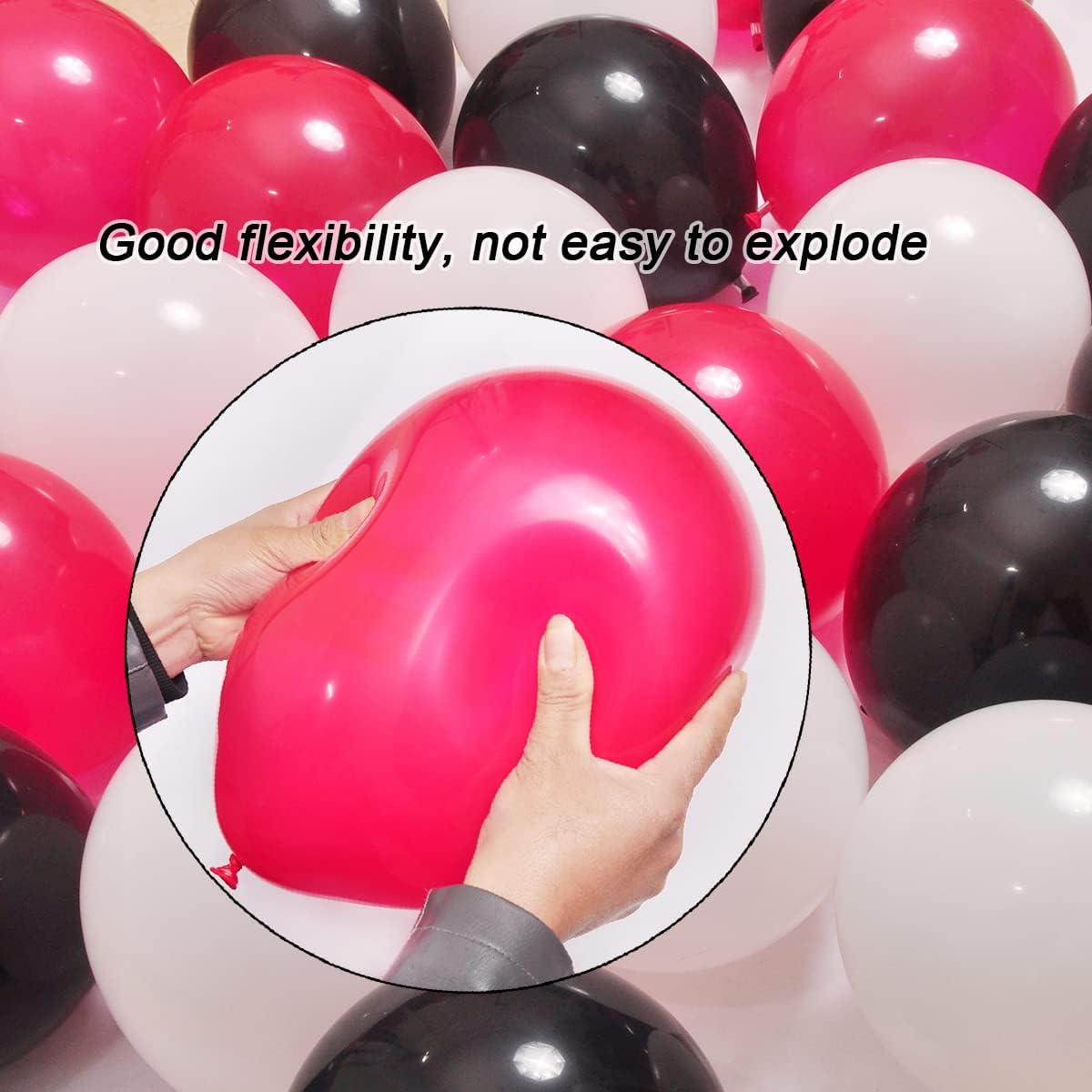 300 Pack Red Black White Balloons 100 of each of the 3 colors 12 inch Red White Black Latex Party Balloon Bulk for Various Party Events Decorations