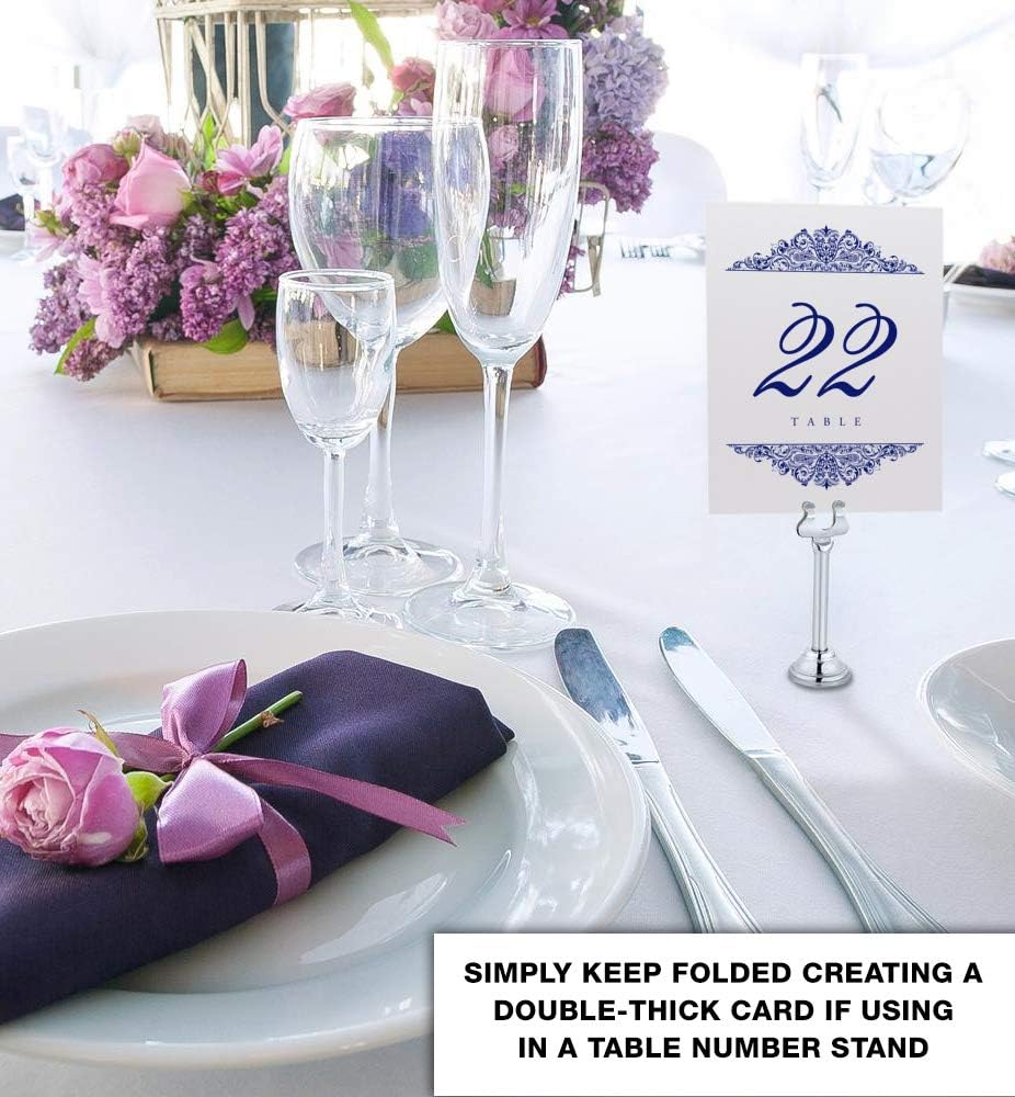Paisley Wedding Table Numbers (Select Color/Quantity), Champagne, Navy, 1-70, Double Sided, Tent or Use in a Stand, Great for Parties & Restaurants - Made in the USA