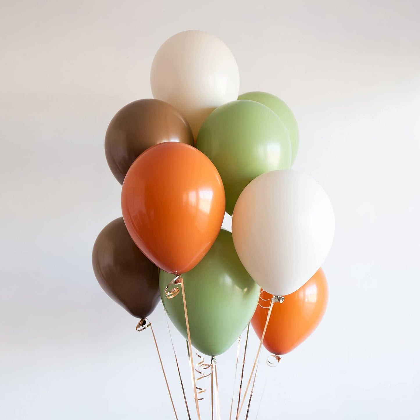 Sage Green Brown Balloon, 60 Packs 12 Inch Brown Beige Jungle Safari Wild Woodland Balloon, Olive Green Orange Balloons for Birthday Thanksgiving Harvest Festivals Fall Party Decorations