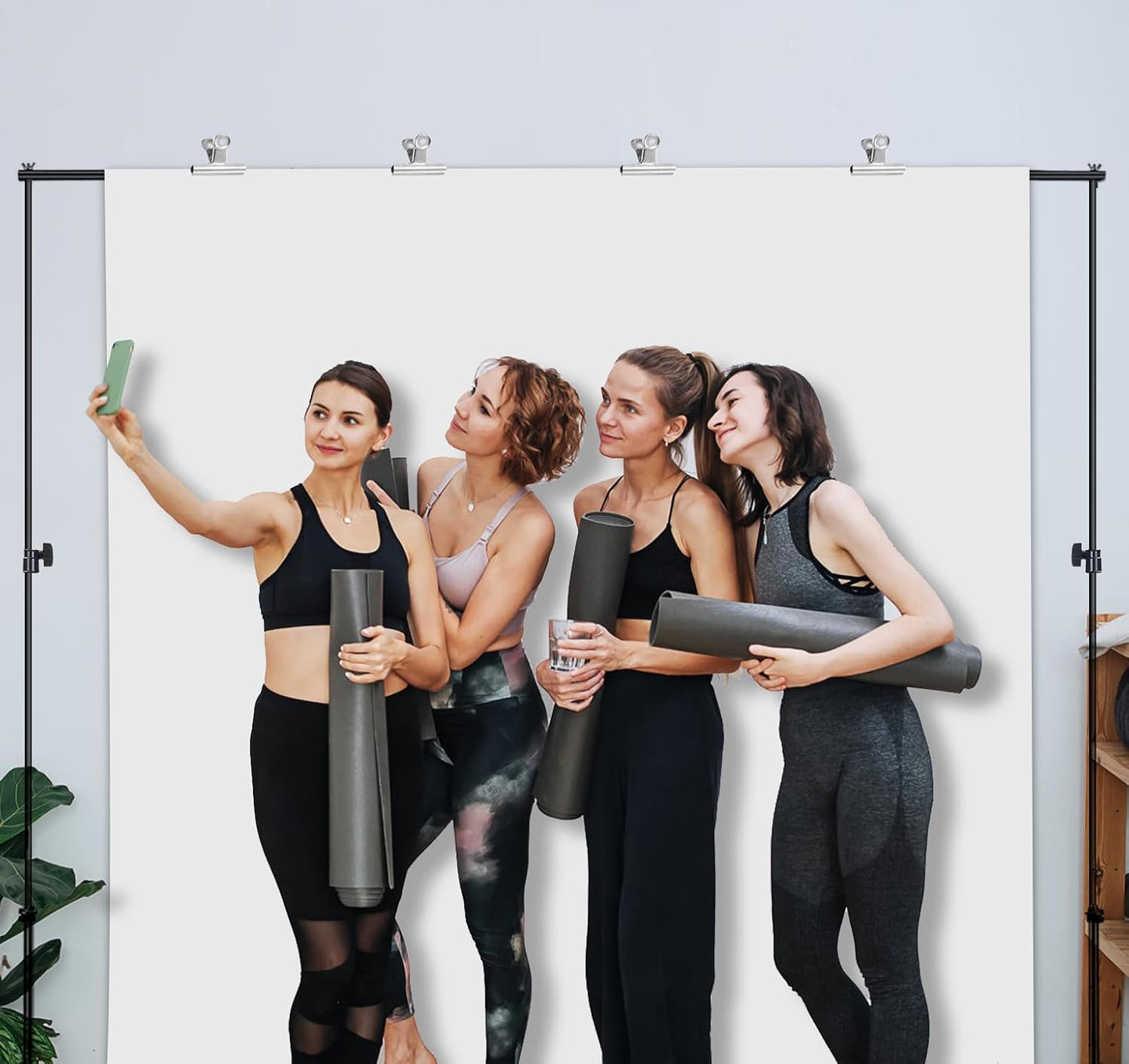 10ft Adjustable Backdrop Stand Kit, Heavy-Duty Photography Background Support System with Clamps & Carry Bag, Photo Video Studio Backdrop Stand for Parties, Weddings, Green Screen & Banner Display