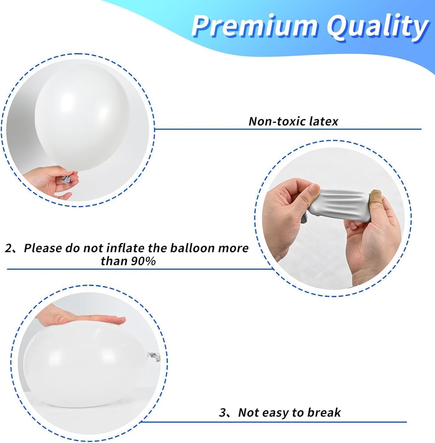 Snowflake Balloon, 12 Inch Ice Snow Blue White Balloons Pearl blue Metallic Blue Silver for Winter Wonderland Theme Snow Party Baby Shower Party Birthday Party Decorations