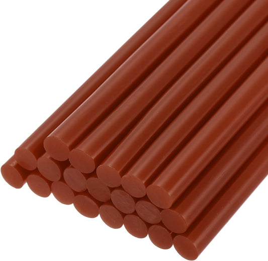 uxcell 20pcs Hot Glue Sticks for Glue Gun 7mm/0.27-inch x 8-inch Mini Hot Melt Adhesive Glue Stick Dark Brown