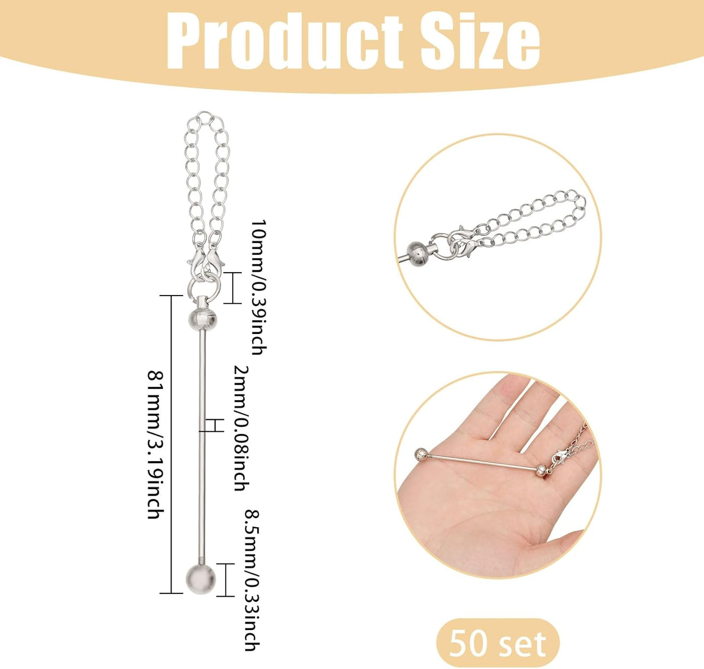 FREEBLOSS 50 Set DIY Beaded Cup Charms for Wine Glasses Party Drink Markers with Secure Clasp Personalized Decorative Mug charms