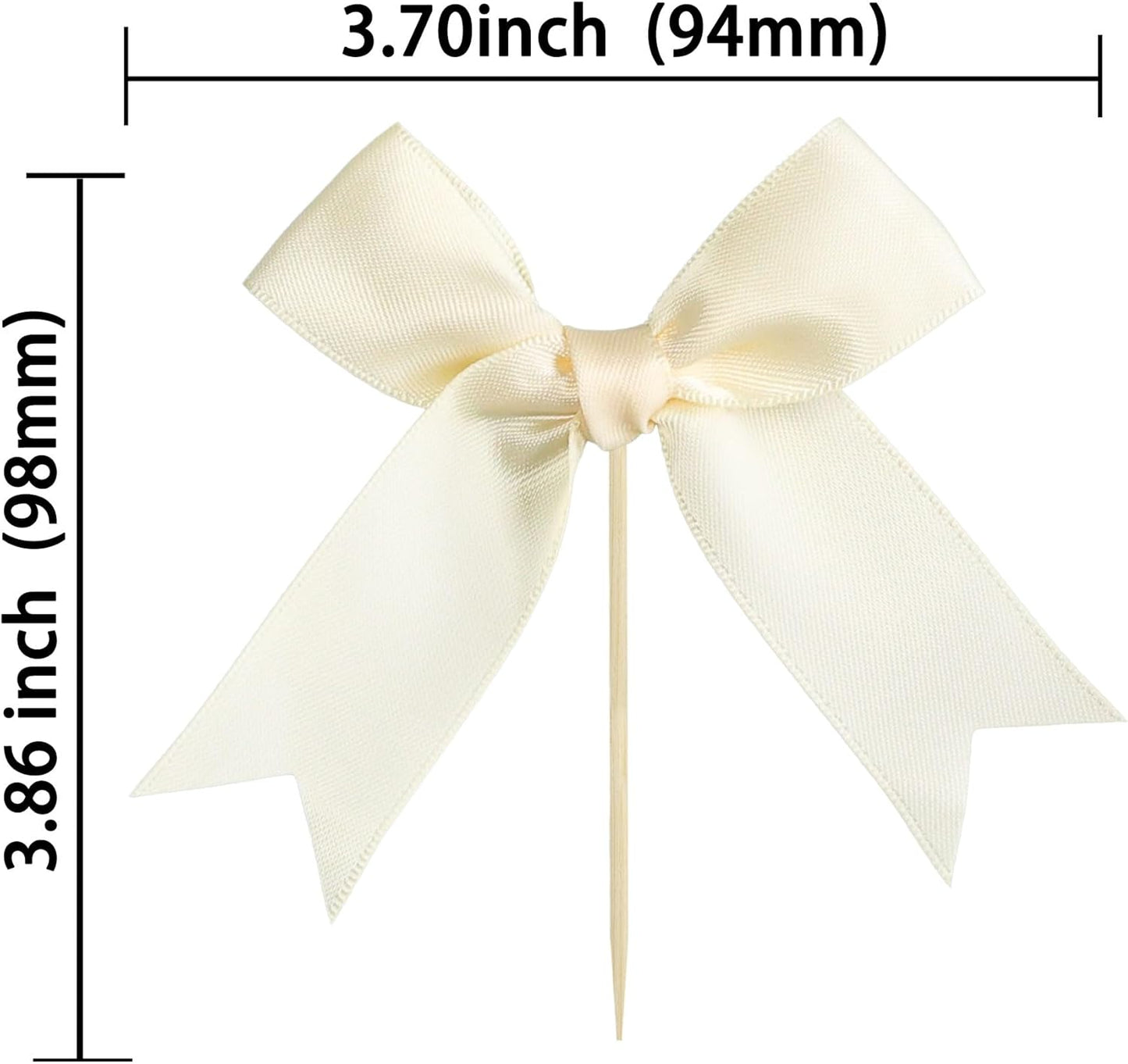 Gyufise 24Pcs Bow Cupcake Toppers Coquette Bow Girls Birthday Cake Decorations Bowknot Cake Toppers Bowknot Cupcake Picks for Baby Shower Birthday Wedding Bridal Engagement Party Supplies Beige