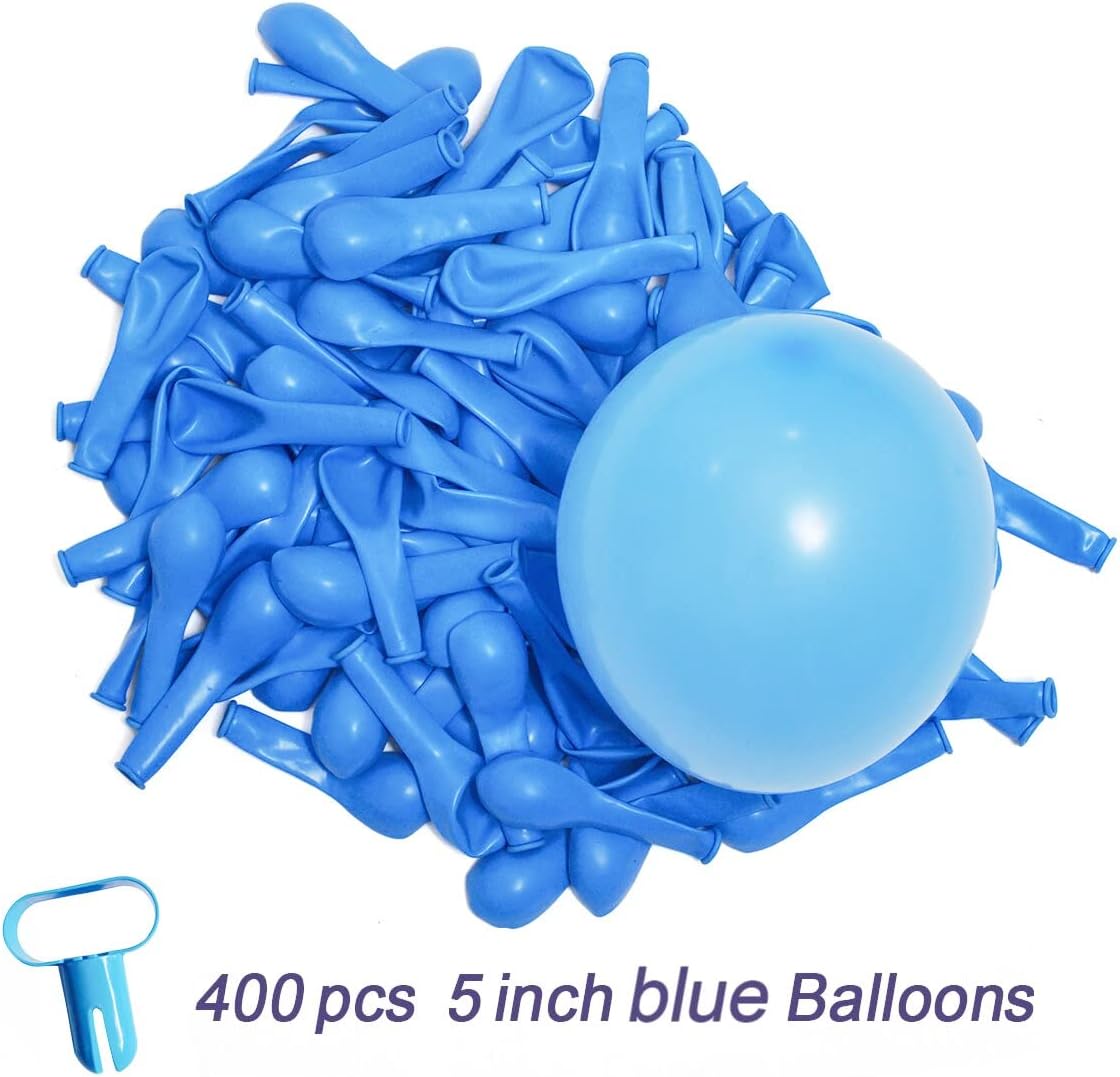 400 Pack Light Blue 5 Inch Latex Small Balloons Bulk Balloon for Birthday Wedding Bridal Baby Shower Supplies Party Decorations