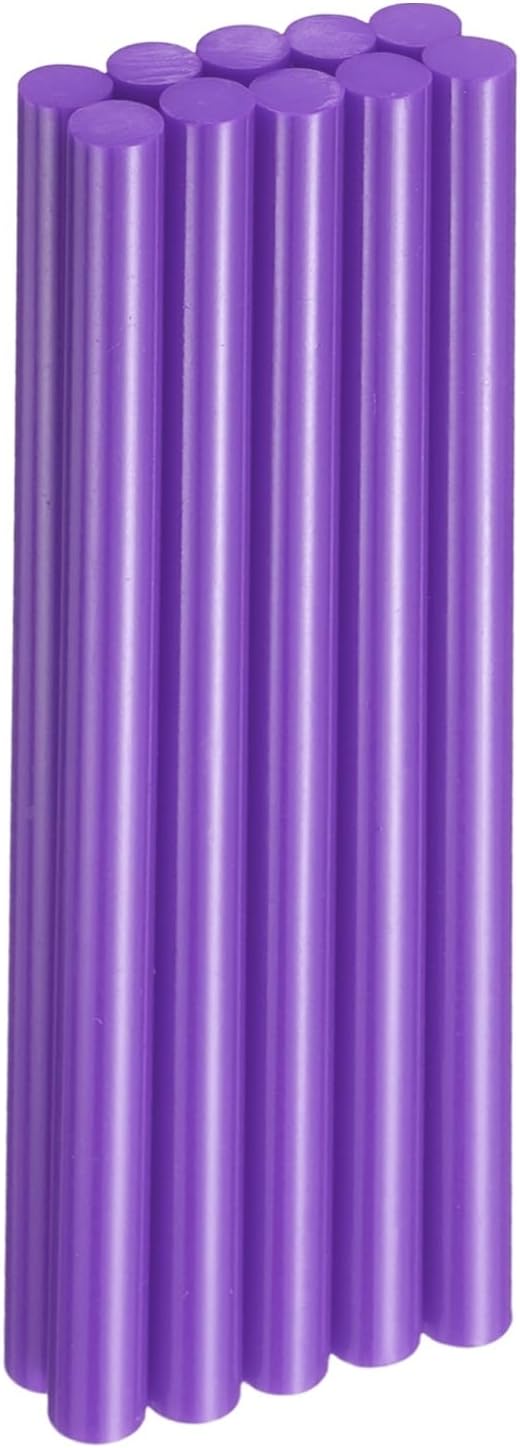 HARFINGTON 10pcs Hot Glue Sticks 0.43" Dia x 7.87" Long EVA Mini Hot Melt Adhesive Glue Stick for Hot Melt Gun Wood Plastic Glass Flowers Fabrics Foam, Purple