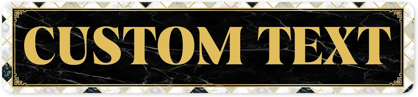 Custom Sign, Custom Street Sign, 11 Font Colors, 13 Font Styles, 4 Hole Options, 22 Sizes, 4x18 Inches, Rust Free DiBound, Fade Resistant, Made in USA by My Sign Center (Marble Tile)