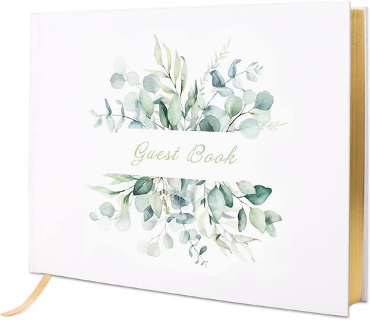 Vienrose Wedding Guest Book Registry Sign-in Book with 123 Blank Lined Pages Gilded Edges Hardcover Book for Wedding Baby Shower Birthday