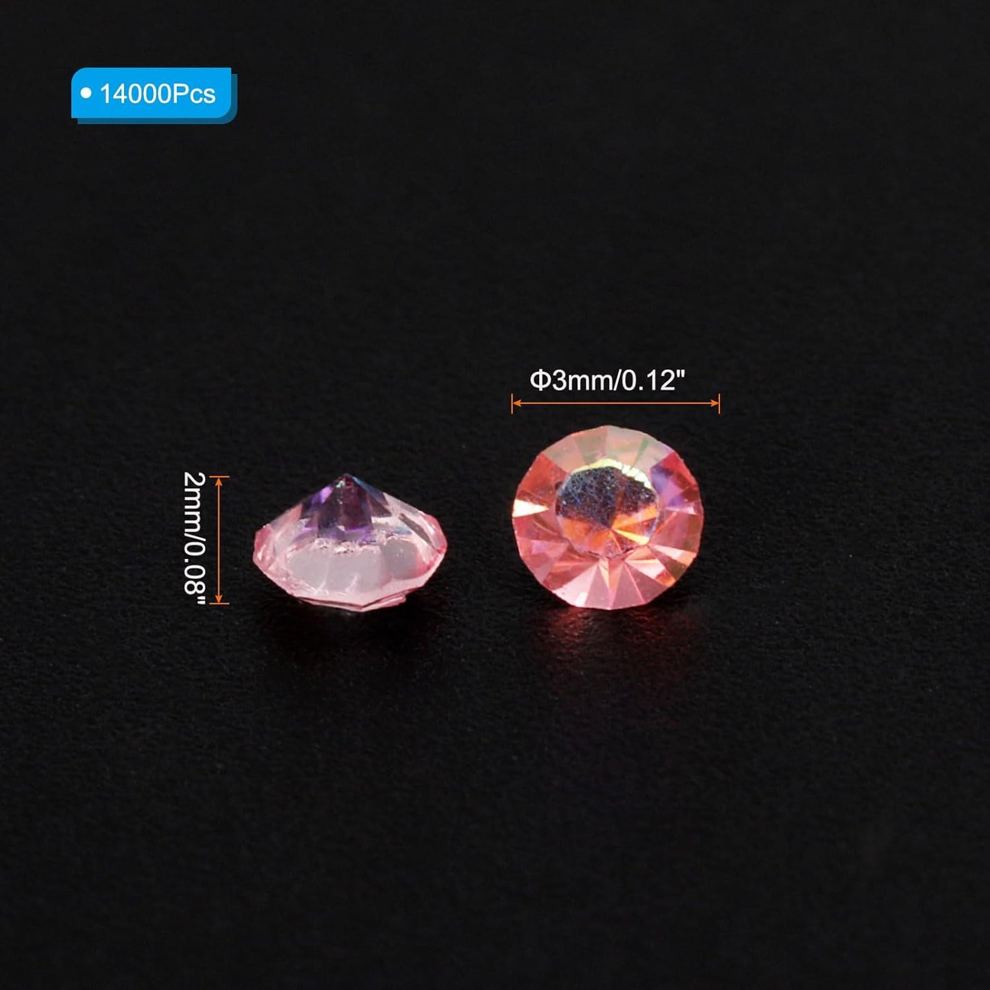 PATIKIL 14000Pcs Wedding Table Scatter Confetti Crystals 3mm Acrylic Diamonds Vase Fillers Gems for Table Centerpiece Decorations Bridal Shower Party, Dark Pink AB