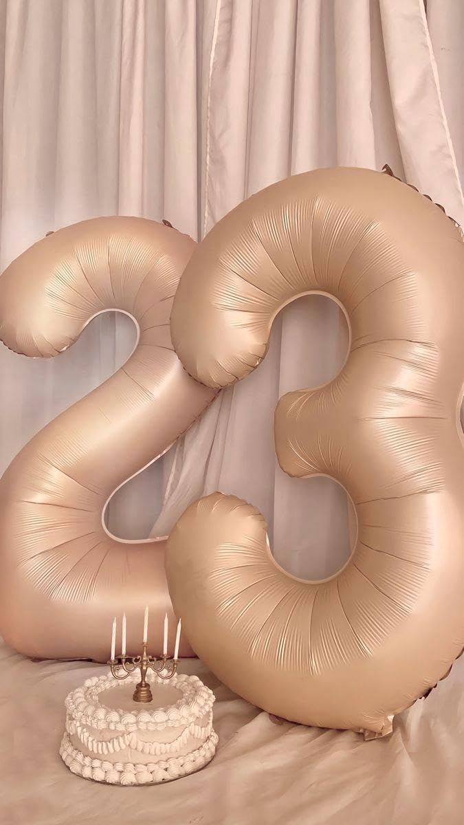 Large 40 Inch Light Brown 3 Number Balloon, 3 13 23 30 33 36 38 Light Brown Birthday Party Decorations, Numbers Three Foil Balloons for Anniversary Party Graduations Celebration Supplies