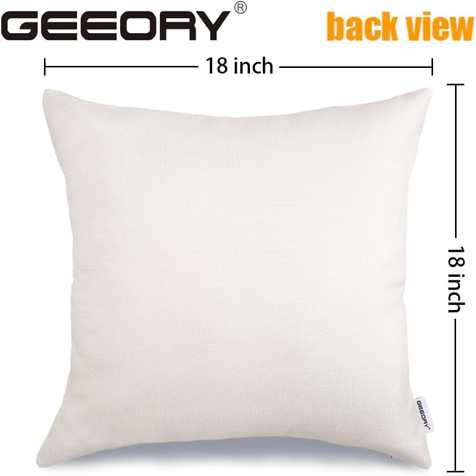 GEEORY Winter Christmas Throw Pillow Covers 18 x 18 Inch Set of 4, Xmas Trees Snowflake Snowman Joy Holiday Farmhouse Decorative Cushion Cases for Home Decoration G583-18