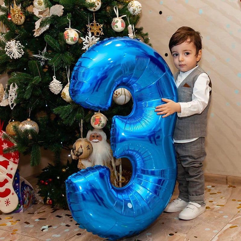 40 Inch Dark Blue 3 Number Balloons Giant Jumbo 3 or 13 Foil Mylar Helium Number Digital Balloons Blue Birthday Balloons 23 Birthday Party 33th Anniversary Events Party Decorations