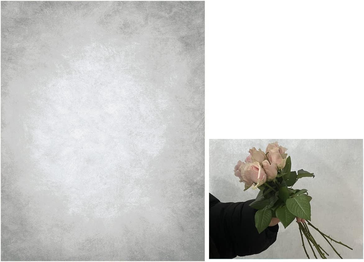 6.5x10ft Grey Portrait Photography Backdrops Solid Texture Abstract Photo Background for Photoshoot