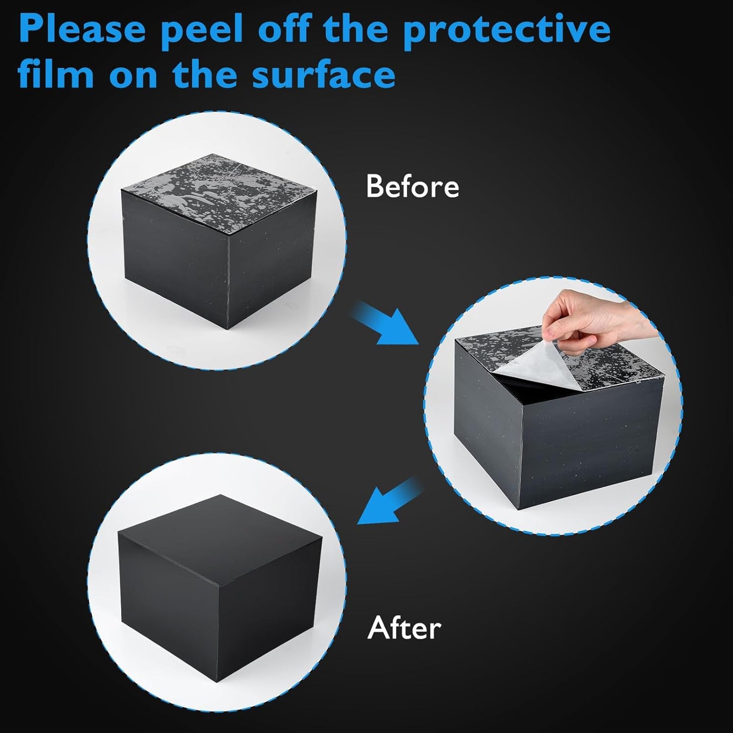 6Pcs Black Buffet Risers Acrylic Boxes Display Food Risers for Buffet Table Platter Parties Weddings Catering Dessert Collectibles Figures Show ( 6''x7''x8'')