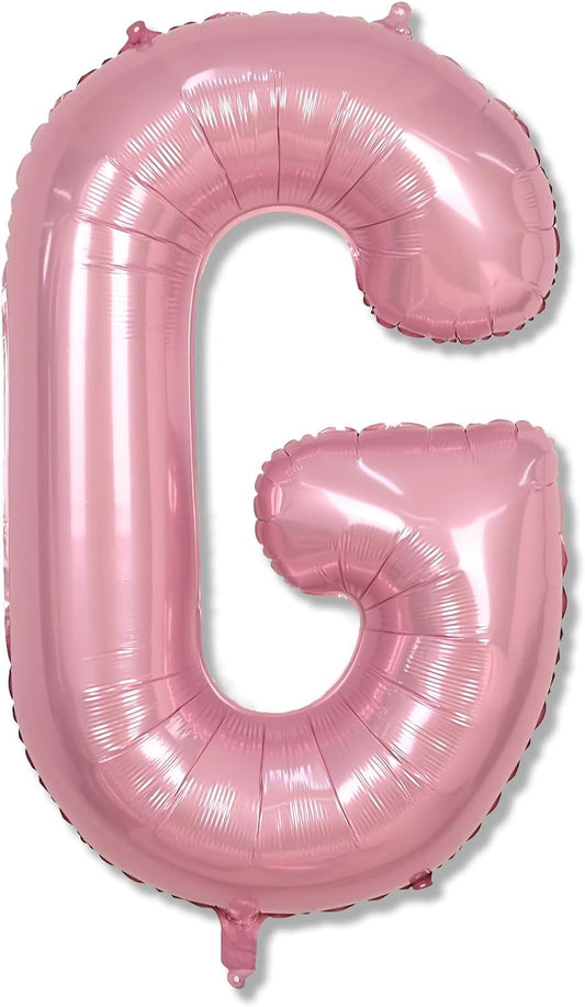 G Letter Balloon Pastel Pink, 40" Alphabet Helium Balloon, Large Inflatable Baby Pink Name Balloon Letters G, XXL Mylar Custom Letter Balloons Light Pink for Girls Birthday Party Decoration Supplies