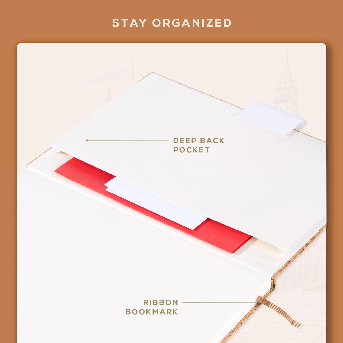 Beechmore Books A4 Sketchbook – 8.5x11 Premium Vegan Leather Bound Large Sketch Book Hardcover with 156 Thick 160gsm Perforated Ivory Pages, Blank Sketch Pad, Gift Boxed, Back Pocket, Ribbon Bookmark