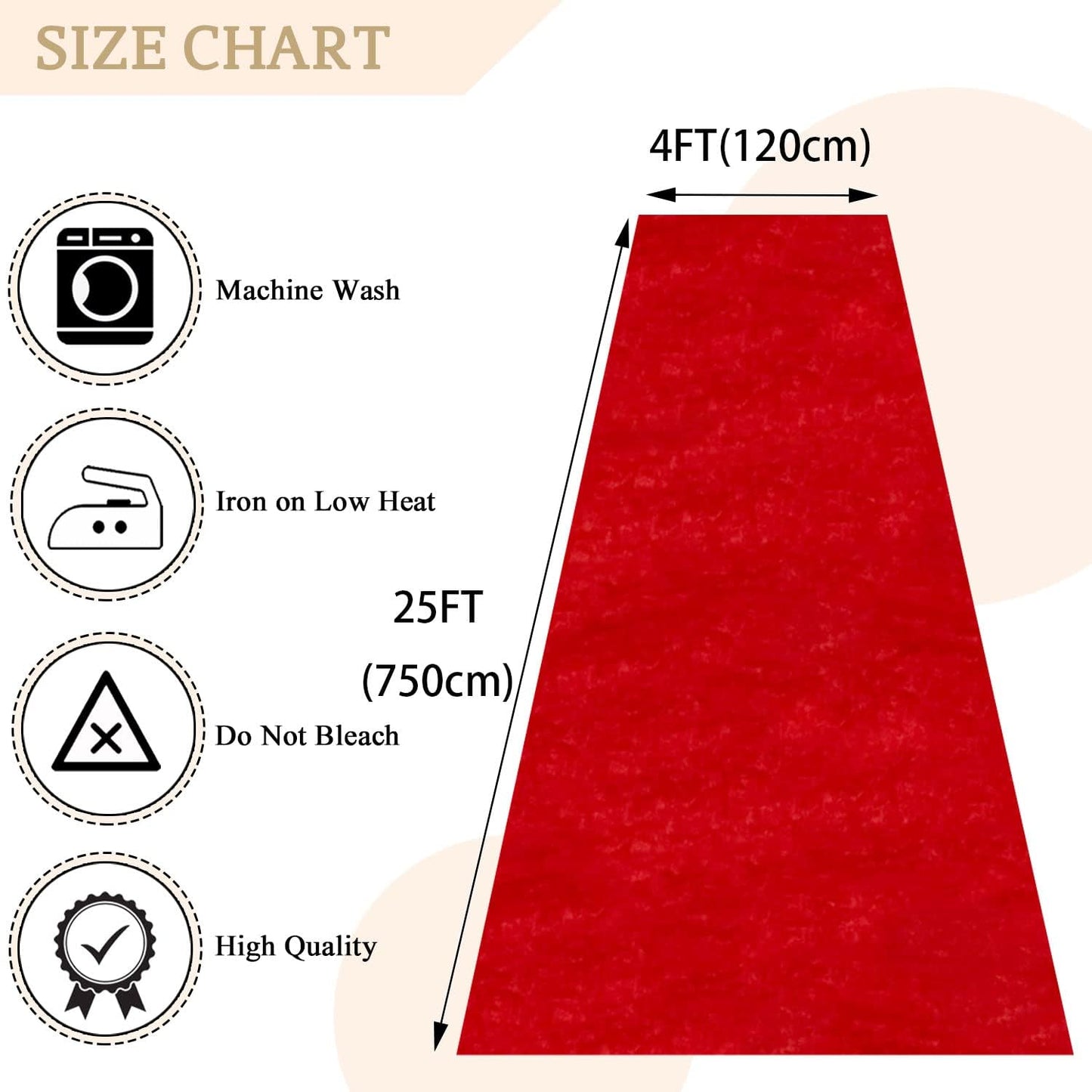 MODFUNS Wedding Aisle Runner Outdoor Red Carpet Runner for Party 4FTx25FT Velvet Fabric Hollywood Carpet Aisle Runner Include Carpet Tapes Unique Walkway Rug Birthday Stage Wedding Aisle Accessories