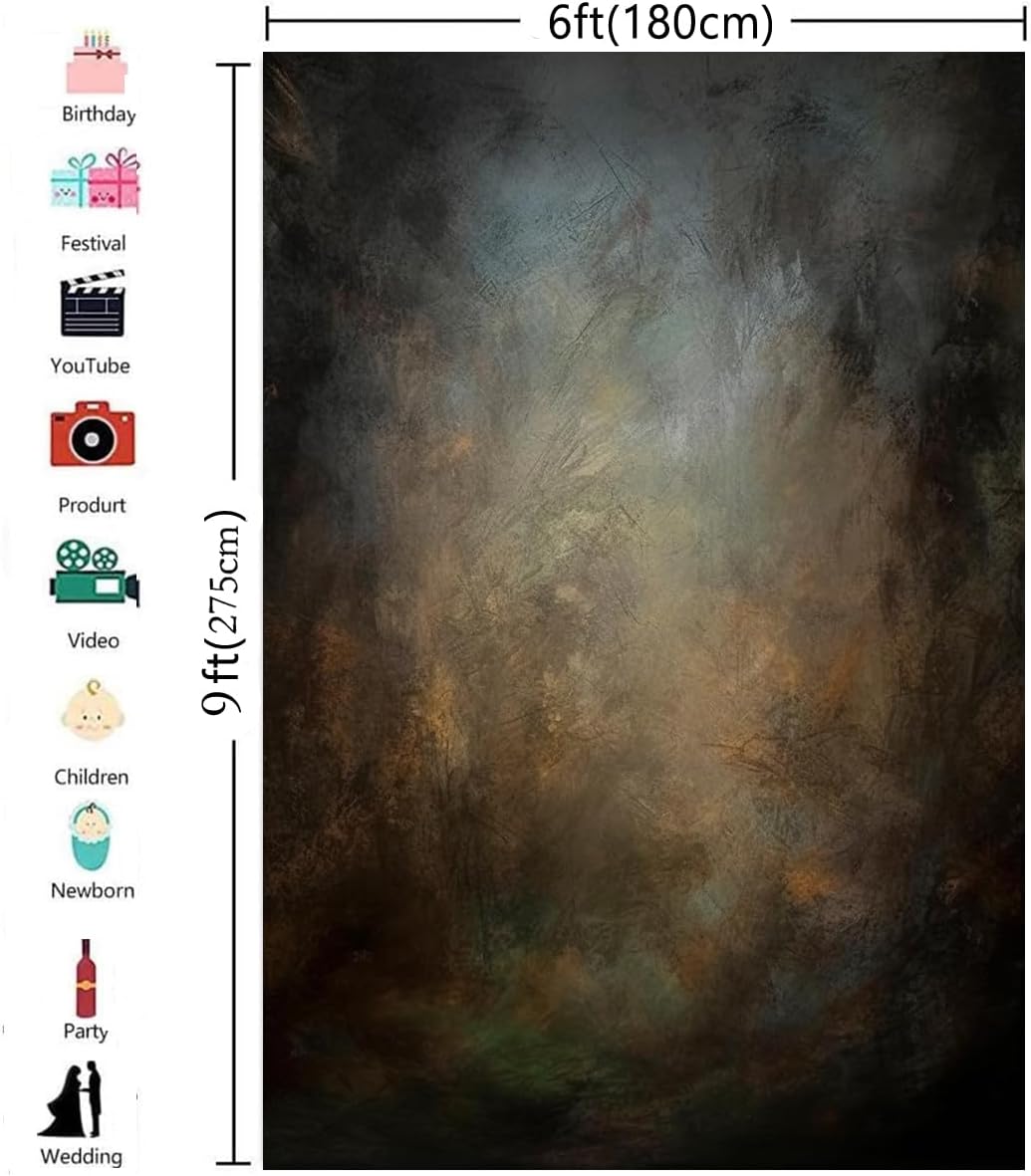 6x9ft Old Master Mottled Portrait Photography Backdrops Abstract Rust Spots Backdrop Background for Photoshoot