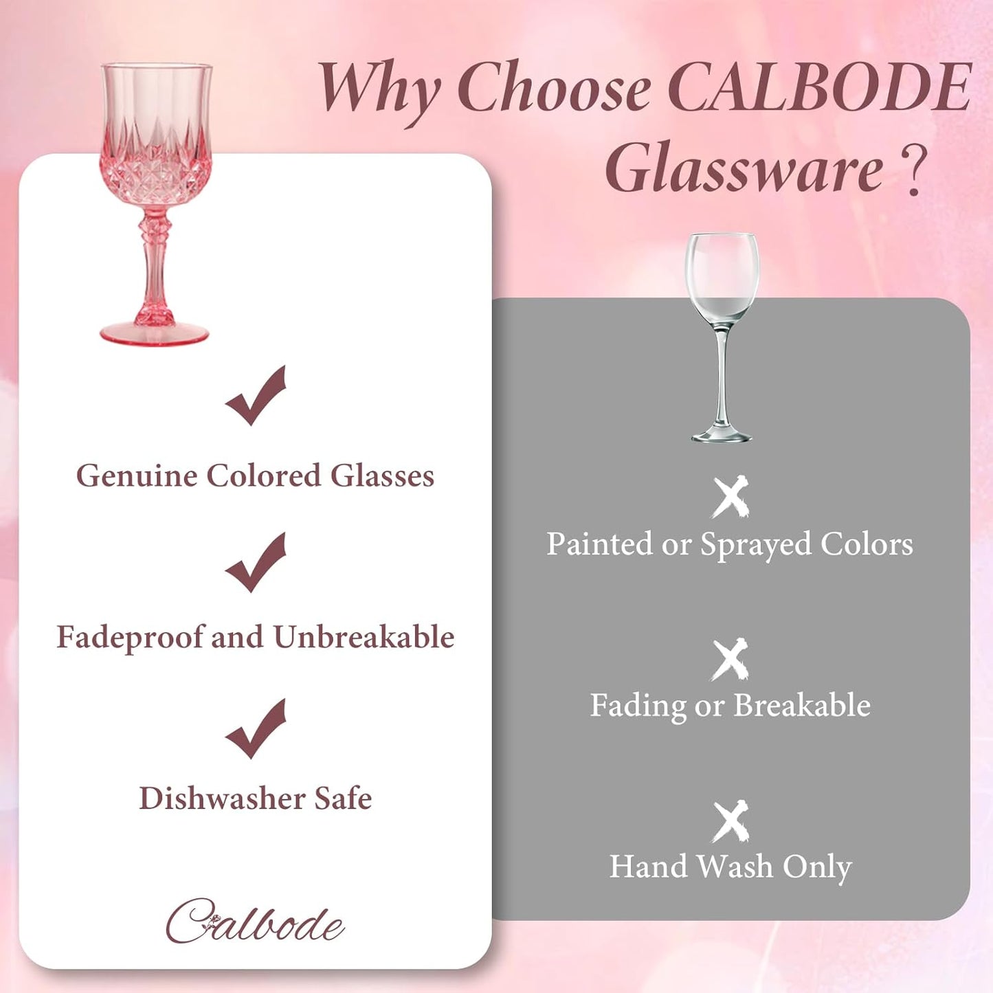Pink Plastic Wine Glasses Set of 24 – 7oz Unbreakable Pink Plastic Goblets for Parties Reusable & Dishwasher-Safe Ideal for Weddings, Bars, and Every Celebration