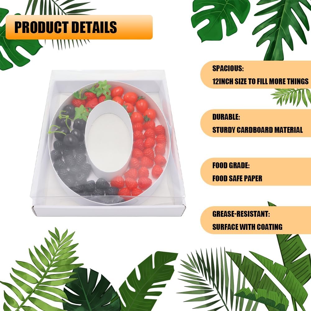 12" Fillable Cardboard Letter Charcuterie Gift Cupcake Box With Cover Sweets Packaging (0)