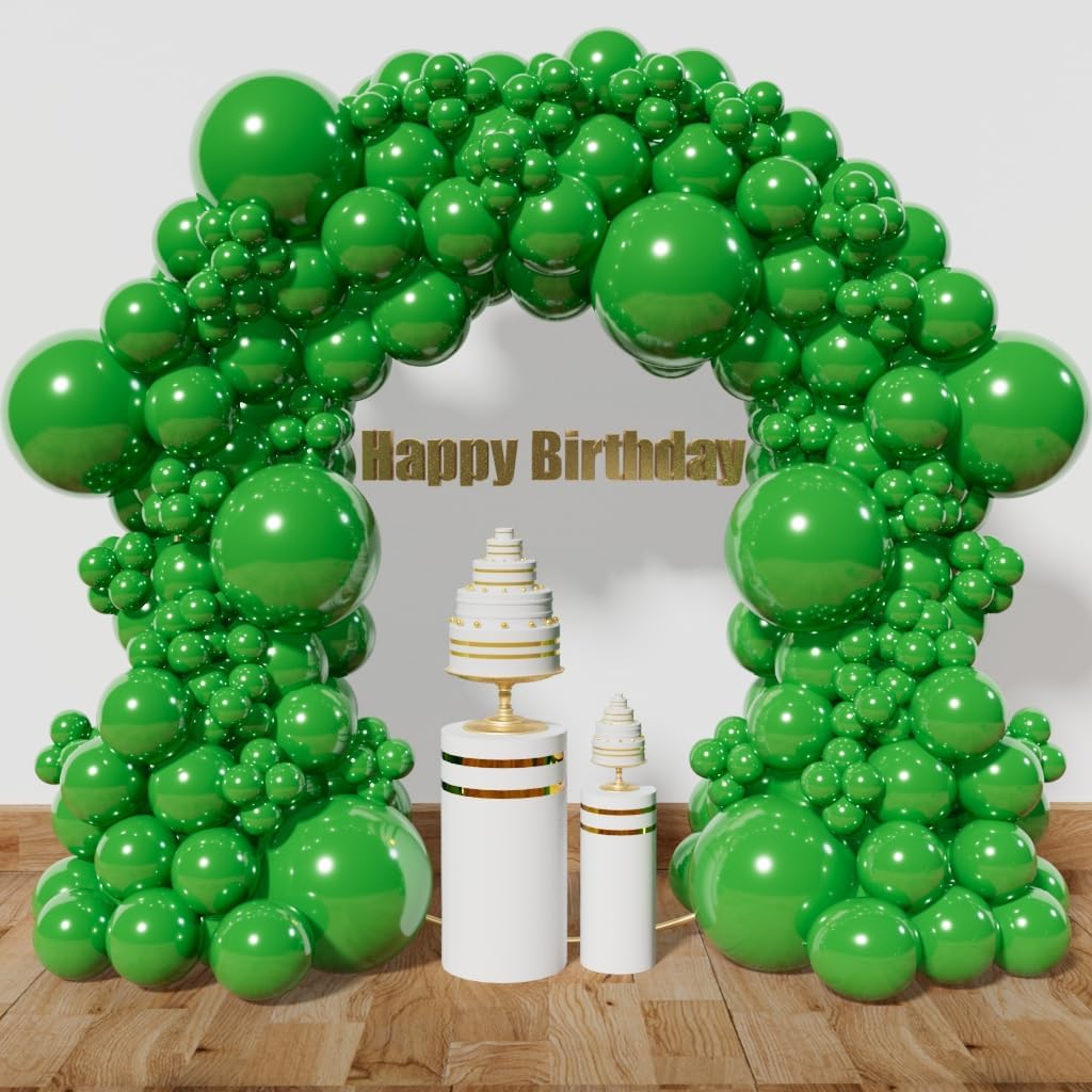 KAWKALSH Green Balloon Arch Kit 111Pcs 18 12 5 Inch Latex Party Balloons Garland for Birthday Baby Shower Wedding Engagement Anniversary Christmas Party Decorations