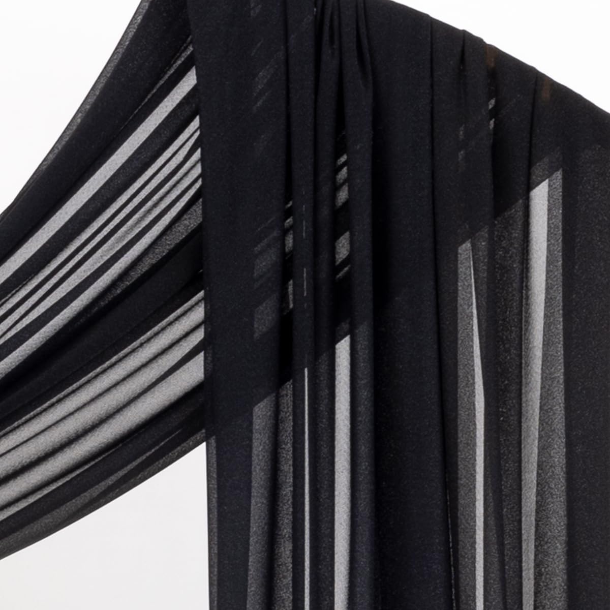 Socomi Black Sheer Gothic Wedding Draping Fabric 29" x 20Ft 4 Panel Outdoor Curtain Arch Drapes Extra Long for Bridal Baby Shower Ceremony Birthday Party Decor