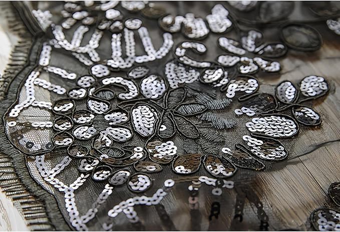 Bridal Veil long Cathedral Length Lace Sequins Edge 1 Tier Wedding Veil with Metal Comb for Brides