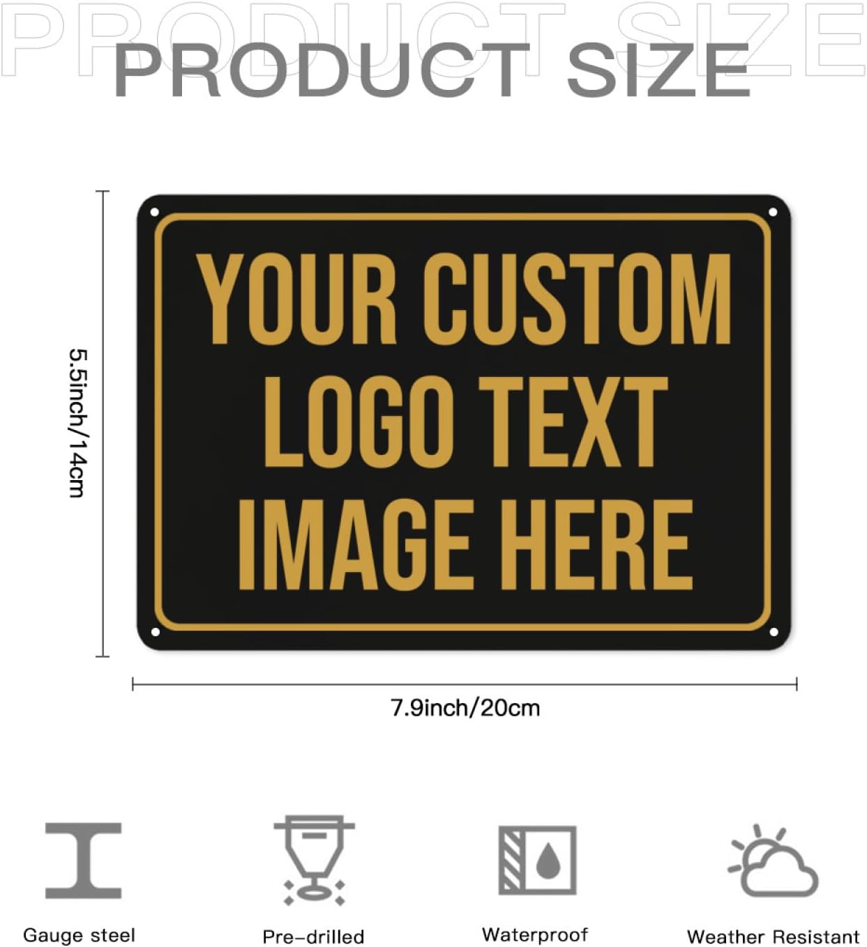 Custom Signs Outdoor Metal Sign Custom Sign Personalized Metal Signs Make Your Own Sign Add Text Logo Photo For Office Business Workplace Home Bar Indoor Outdoor Use 8"x6"