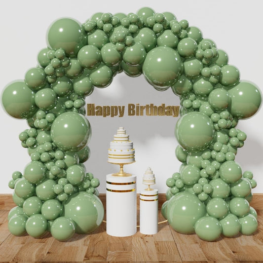 KAWKALSH Sage Green Balloon Arch Kit 111Pcs 18 12 5 Inch Latex Party Balloons Garland for Birthday Baby Shower Wedding Engagement Anniversary Christmas Party Decorations