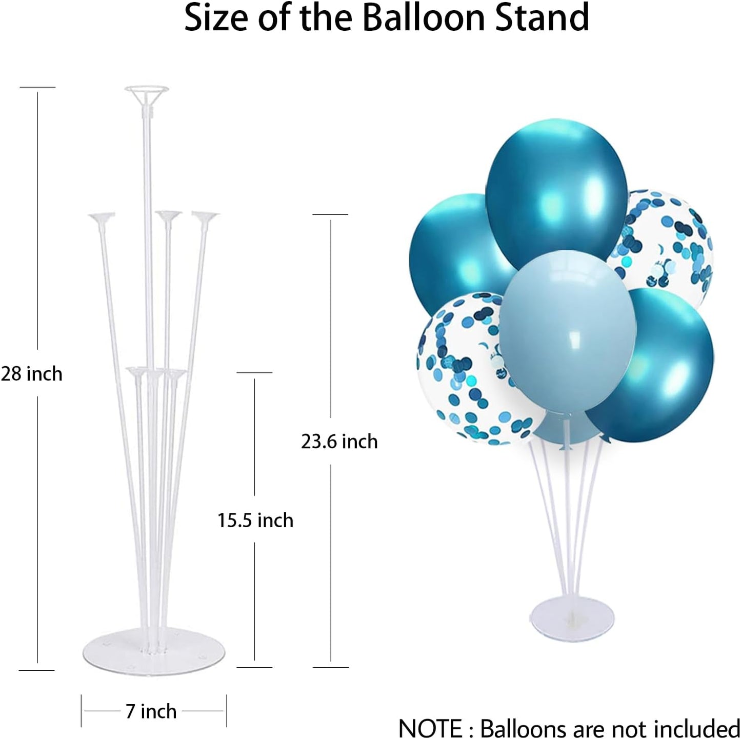 2 Set Balloon Stand Kit - Balloon Sticks With Base for Table Balloon Centerpiece Decorations for Birthday Graduation Gender Reveal Baby Shower Party Decorations