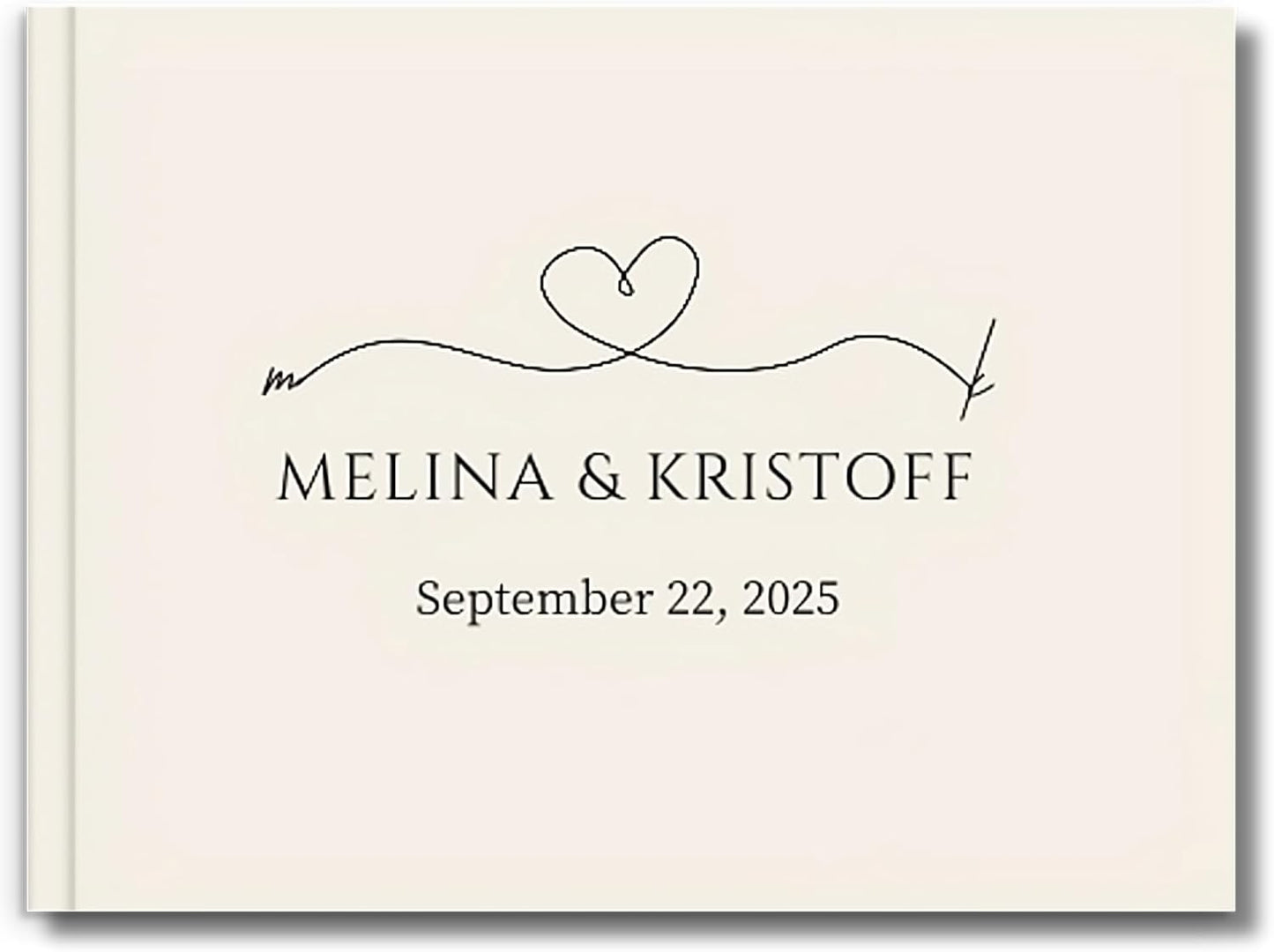 Wedding Guest Book – Personalized Polaroid Guest Book for Wedding Reception, Custom Sign In Photo Book with Blank Pages, Elegant Keepsake for Guests (Linen Cream)