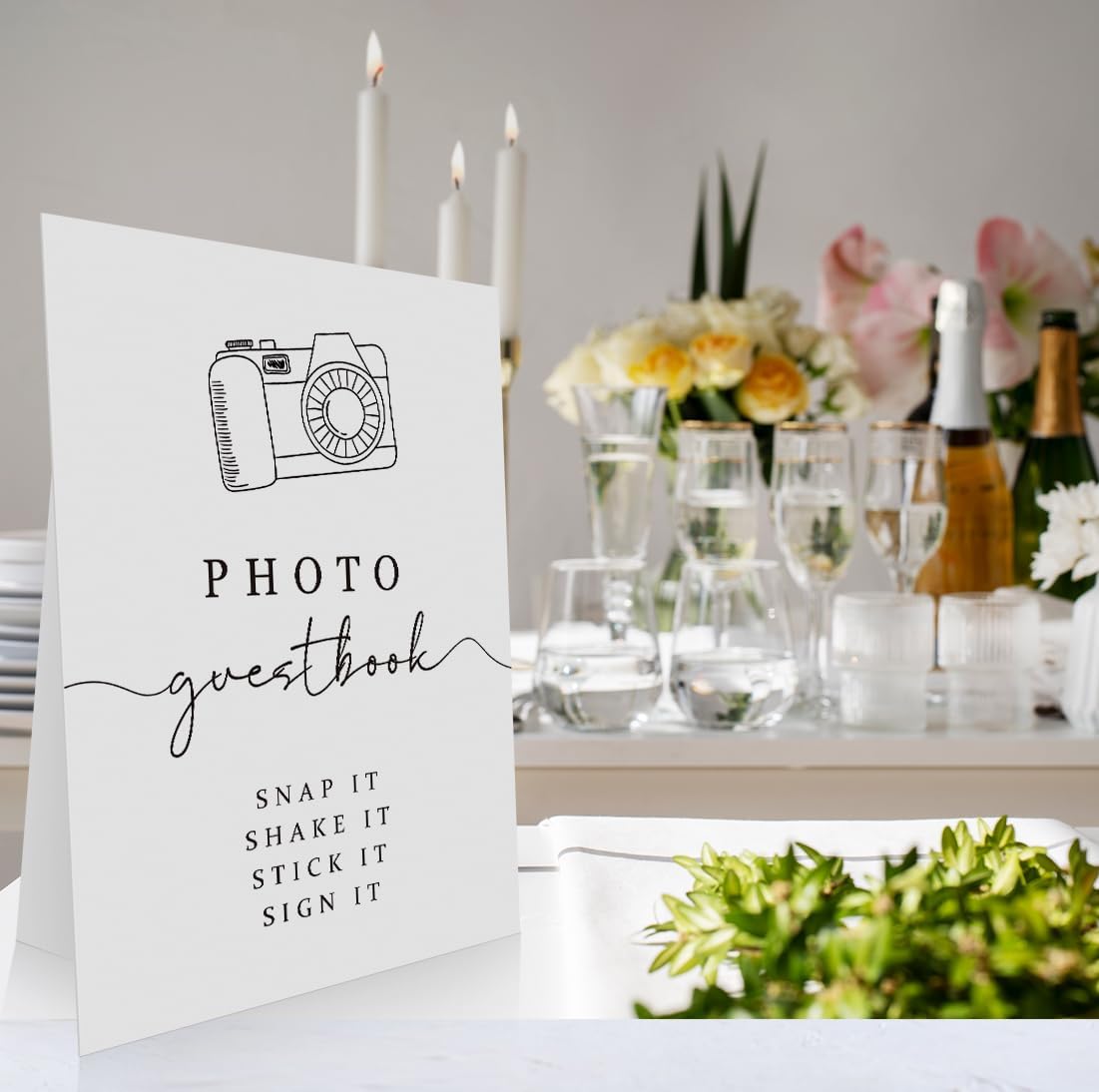 Wedding Photo Guestbook Sign 8 x 11 Inch, Photo Guest Book Sign, Photo Minimalist Wedding Sign, Reception Signage, Snap It Sign, Modern Wedding Sign WDS17