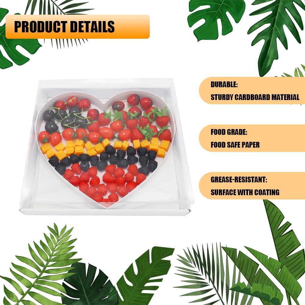 12" Fillable Cardboard Letter Charcuterie Gift Cupcake Box With Cover Sweets Packaging (Heart)