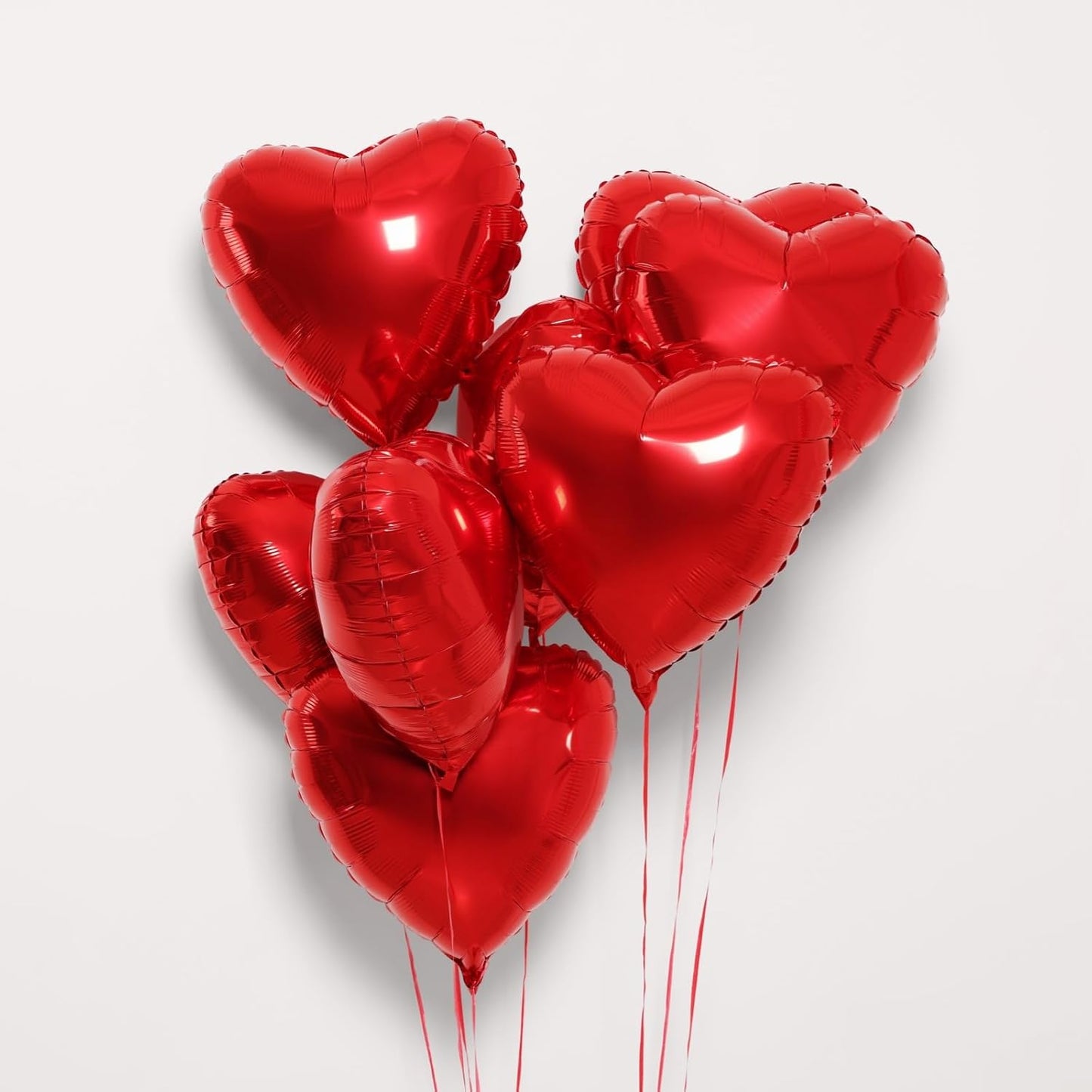 12Pcs Hot Pink Heart Balloons, 18 Inch Heart Shape, Love Balloons for Valentine's Day, Wedding, Birthday Decorations