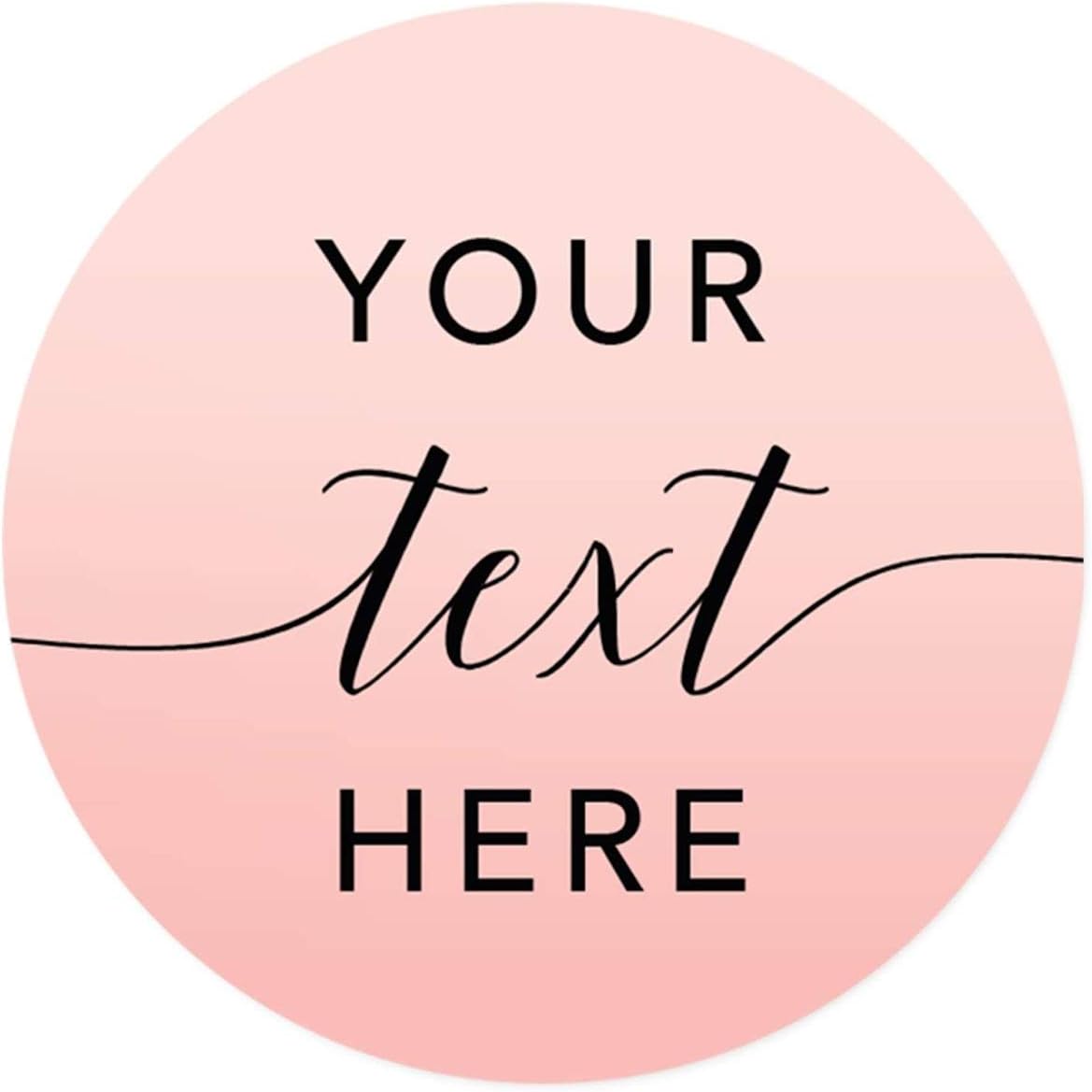 Andaz Press Personalized Blush Pink Rose Elegant Party Collection, Round Circle Label Stickers, Your Text Here, 40-Pack, Custom Favors Decor Envelope Seals