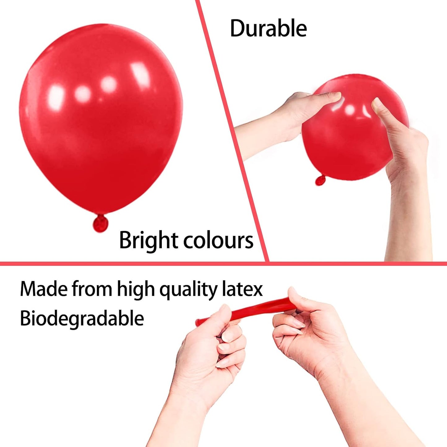 KAWKALSH 200pcs Red Balloons 5 Inch, Small Mini Latex Balloons for Party Birthday Baby Shower Anniversary Festival Arch Garland Decoration