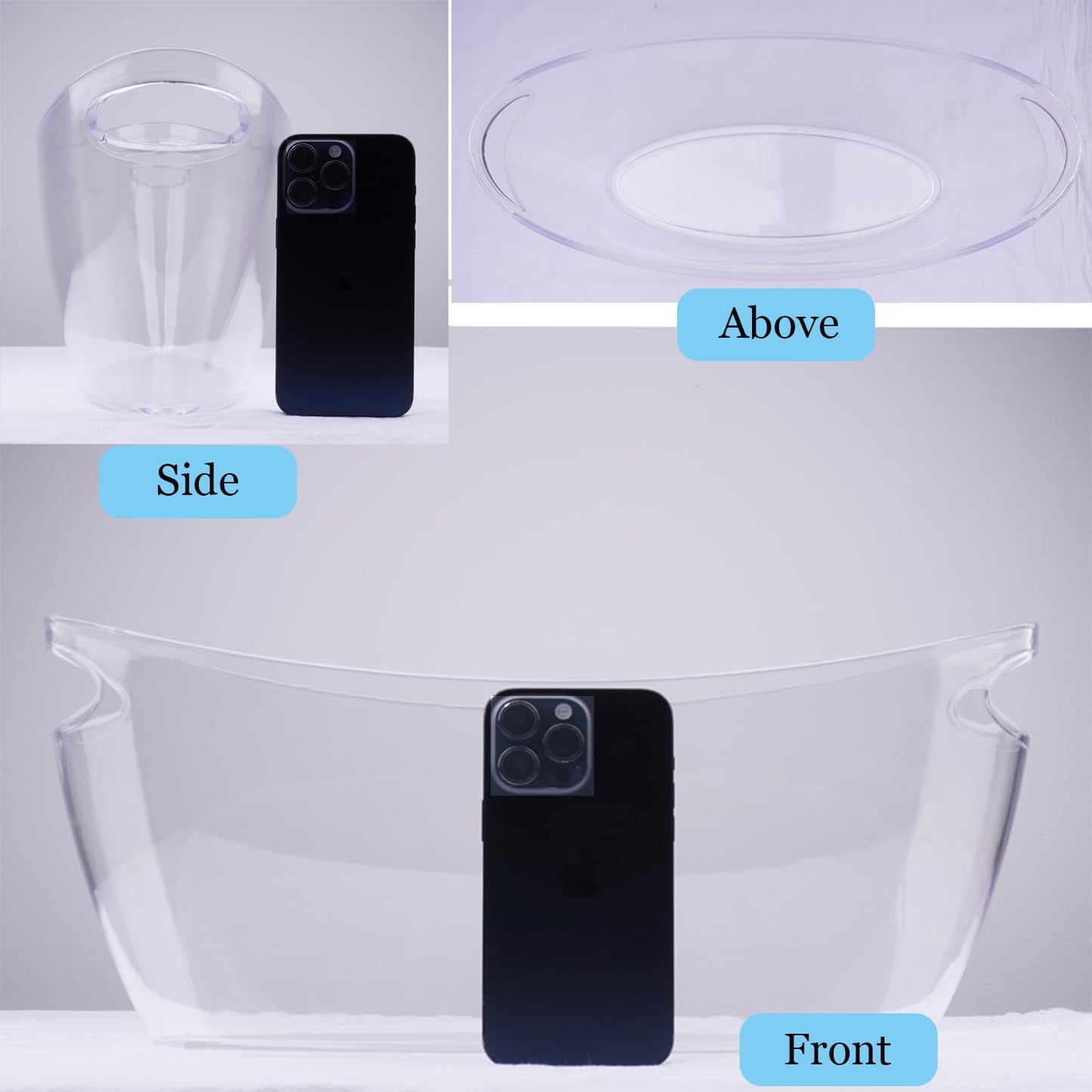 2 PCS Ice Bucket,Acrylic Ice Buckets for Parties,5.5L Extra Large Clear Champagne Beer Tub Mimosa Bar Supplies Kit Wine Beverage Bucket with Corkscrew&Scoop for Wine Cocktail Bar(Clear)