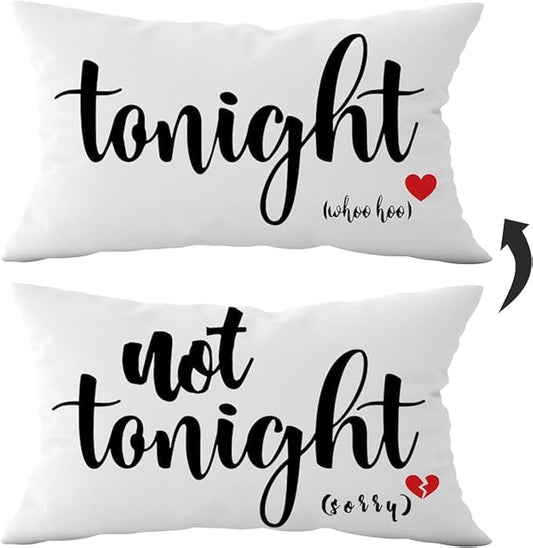Mancheng-zi Funny Couples Reversible Soft Pillow Cover, Wedding Anniversary Bridal Shower Gifts, Gift for Couples, Anniversary, Wedding, Engagement, 20X26 Inch Flannel Cushion Cover for Couch (White)