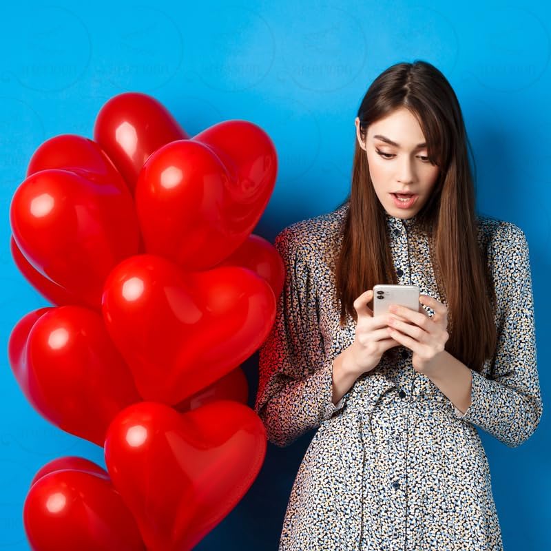 AFTERLOON® Biodegradable Balloons 24 pcs Red 12 Inch Heart Shaped, Thickened Extra Strong Natural Latex Helium Float, Proposal Marriage Love Baby Shower Gender Reveal Wedding Bridal Corazones