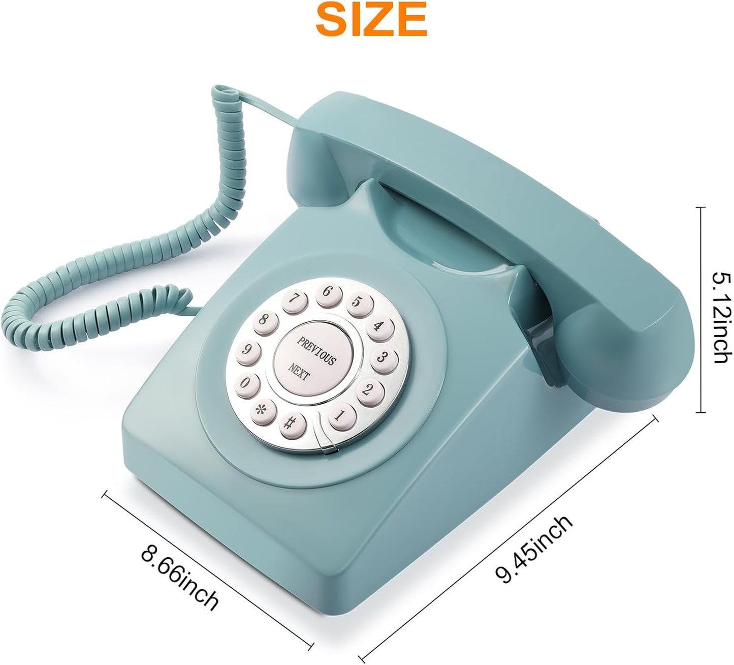 Guest Book Audio Wedding Phone,Record Voice Messages,Retro Guest Book for Wedding or Birthday Party Message Voicemail,Save The Blessings of Your Relatives and Friends（Blue）