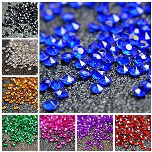 1000pcs/ Pack Wedding Table Acrylic Diamond Scatter Crystals Confetti Acrylic Gems Vase Fillers Rhinestones for Wedding, Bridal Shower, Vase Beads Decorations (12mm, Deep Pink)