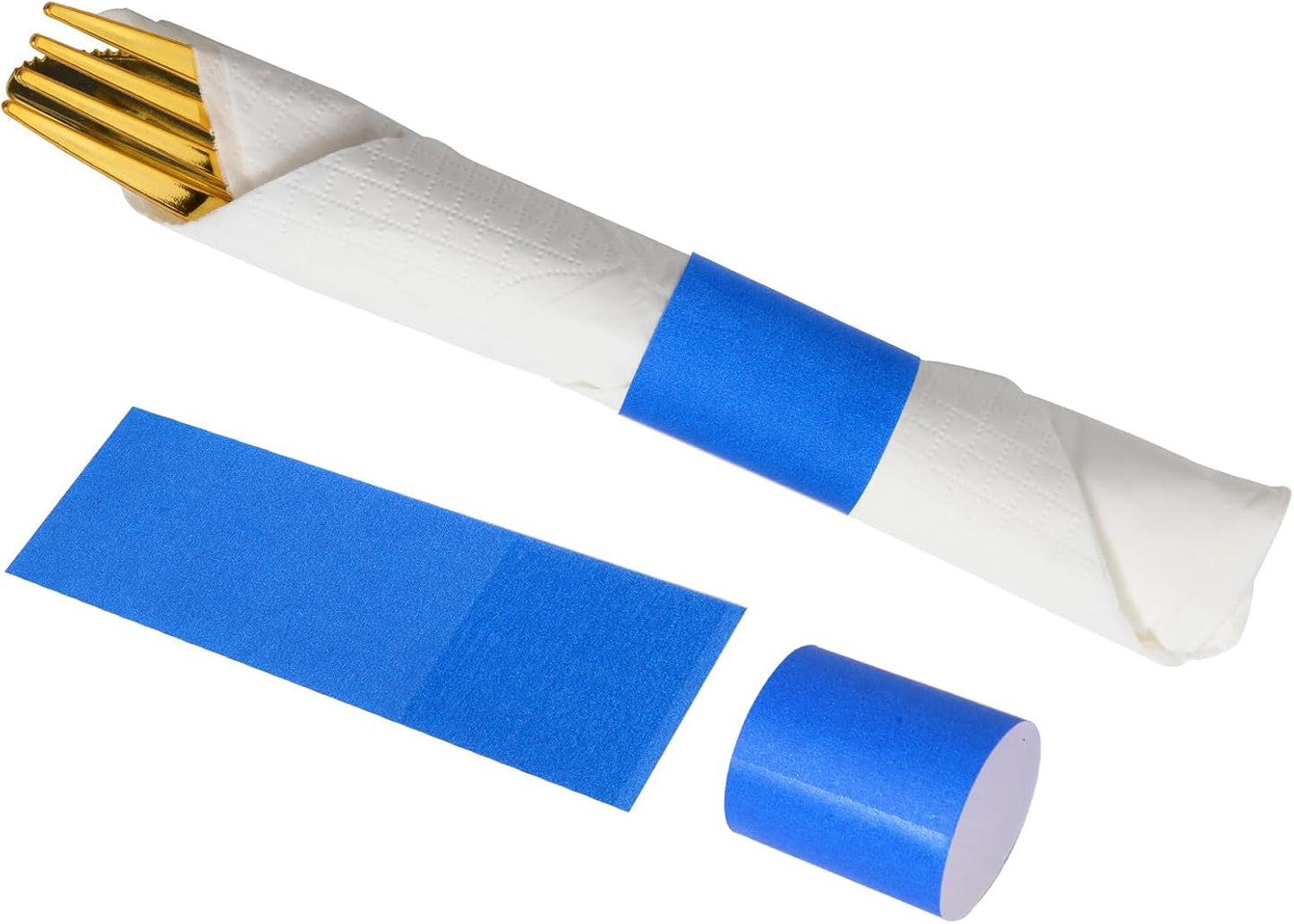 2,000 Pcs Napkin Bands, Paper Napkin Rings Self-Adhesive,Silverware Wraps Bands,Blue