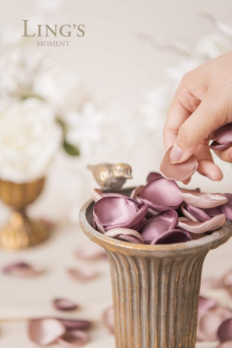 Ling's Moment Rose Petals, Silk Flower Petals for Wedding/Aisle/Flower Girl Baskets/Table Centerpiece Décor,etc.Dusty Rose Mauve 400pcs
