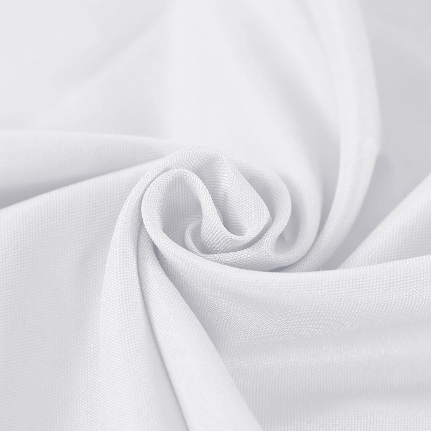 Fokitut 6 Pack Waterproof Round Tablecloth, 132 Inch, Stain Resistant and Wrinkle Polyester Table Cloth, Fabric Table Cover for Kitchen Dining, Wedding, Party, Holiday Dinner-White