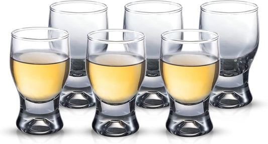 M&N HOME 6-Pack Shot Glass Set, 2-Ounce Shot Glasses, Christmas Shot Glasses - Smoky Grey Set