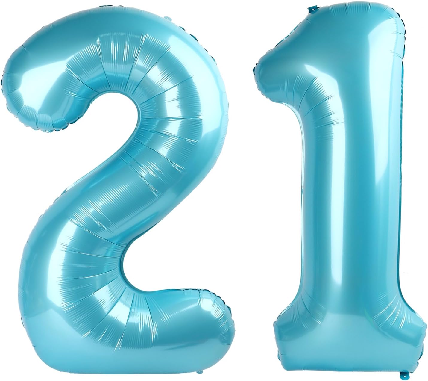 Pearl Blue 21 Number Balloon