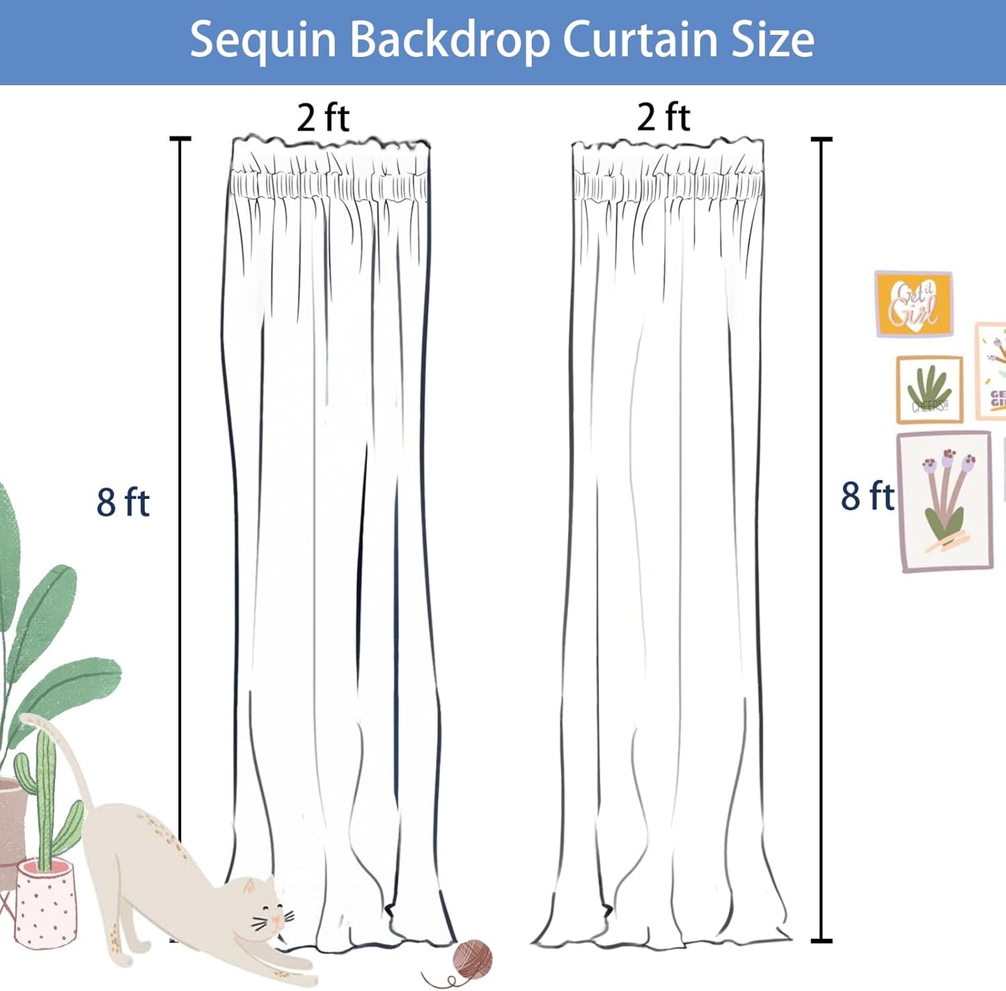 Hahuho Hunter Sequin Backdrop Curtain, 2PCS 2FTx8FT Glitter Backdrop Curtain for Parties, Christmas, Wedding, Party Decoration（2 Panels, 2FT x 8FT, Hunter