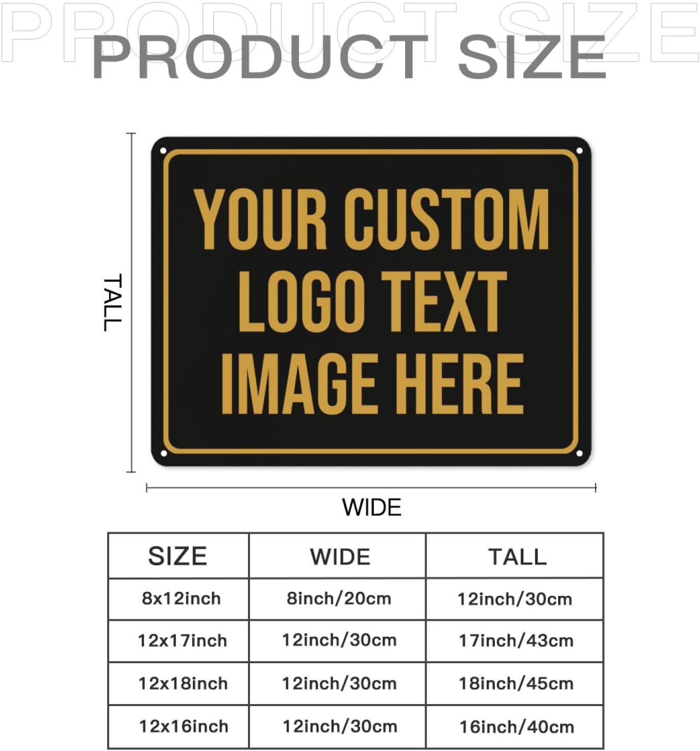 Custom Signs Outdoor Metal Sign Personalized Signs Custom Matal Sign Make Your Own Sign With Text Image Logo For Office Business Workplace Home Bar Indoor Outdoor Use 12"x18"