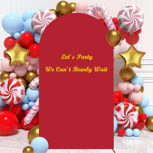 Red Arch Cover Wedding Arch Stand Covers 4FT Arched Backdrop Cover Spandex Arch Covers Stretchy Backdrop for Arches Wall Panels Chiara Back Drop Cover Baby Shower Balloon Party Decorations